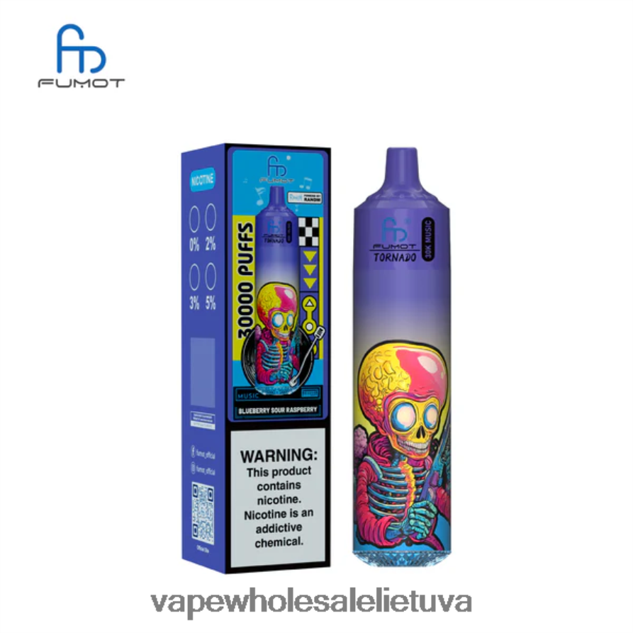 E Cigareciu Skysciai 6V628P6 mėlynių rūgščių aviečių Fumot Tornado 30k muzika