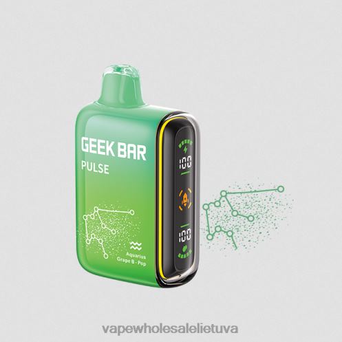 Vape Wholesale Lietuva Z8D0T71 | GEEK BAR Pulse vynuogių smūgis zodiako leidimas 7500 išpūtimų / 15 000 išpūtimų