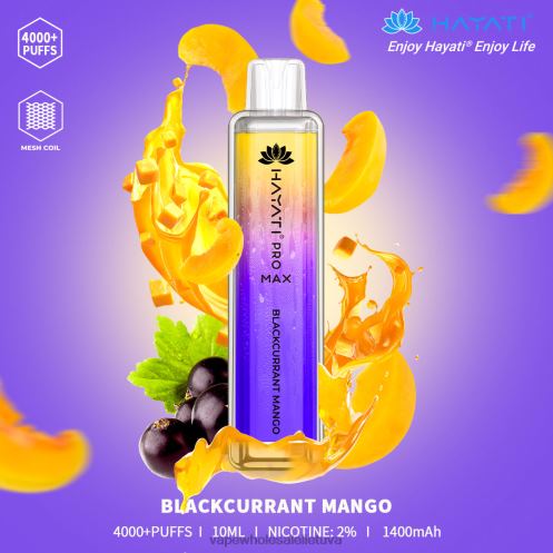 E Cigareciu Skysciai Z8D0T146 | Hayati Pro Max juodųjų serbentų mango 4000
