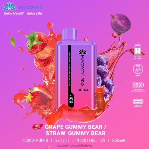 E Cigareciu Skysciai Z8D0T226 | Hayati Pro Ultra grape gummy bear/strawberry gummy bear