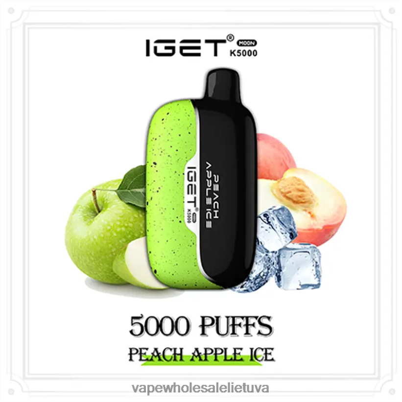 E Cigareciu 22NZ287 persikų obuolių ledukai IGET Moon 5000 tūkst