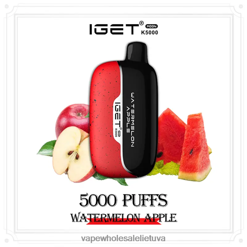 E Cigareciu Skysciai 22NZ286 arbūzo obuolys IGET Moon 5000 tūkst