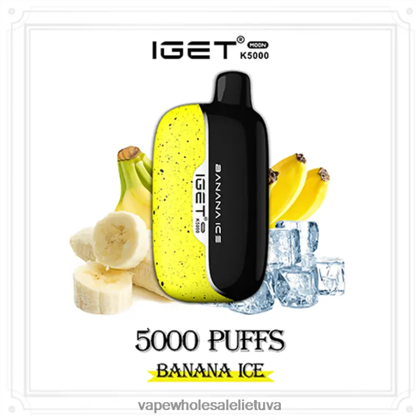 Vape Be Nikotino 22NZ2811 bananų ledas IGET Moon 5000 tūkst