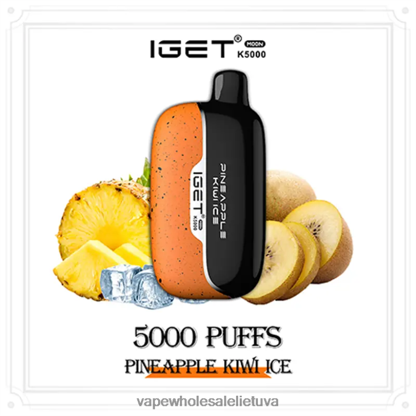 Vape Lietuva 22NZ2814 ananasų kivių ledas IGET Moon 5000 tūkst