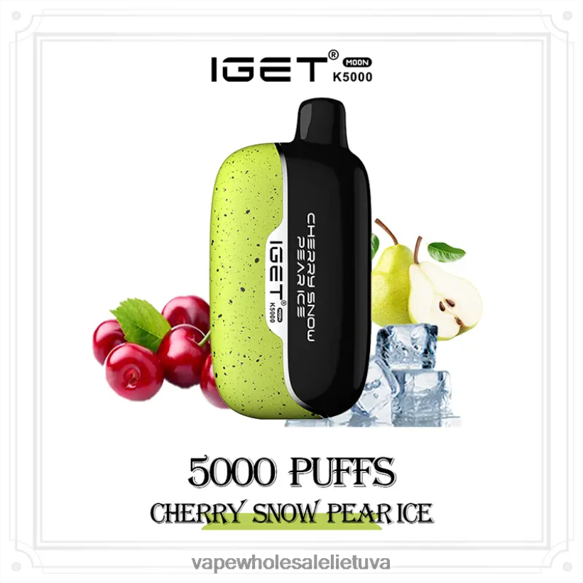 Vape Lietuva 22NZ285 vyšnių sniego kriaušių ledas IGET Moon 5000 tūkst