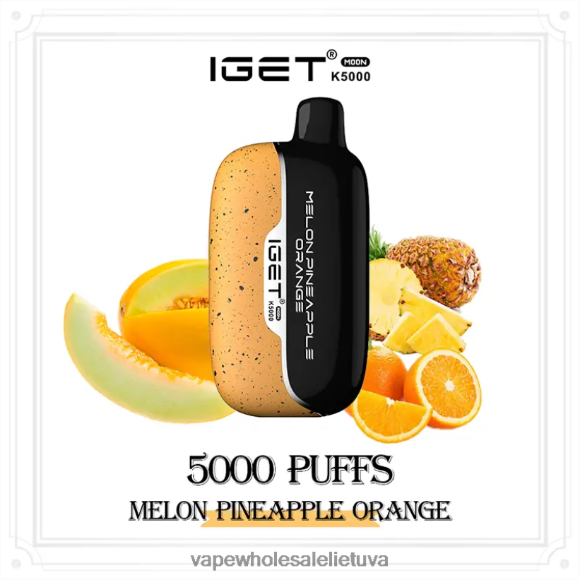 Vape Shop Vilnius 22NZ2813 melionas ananasas apelsinas IGET Moon 5000 tūkst