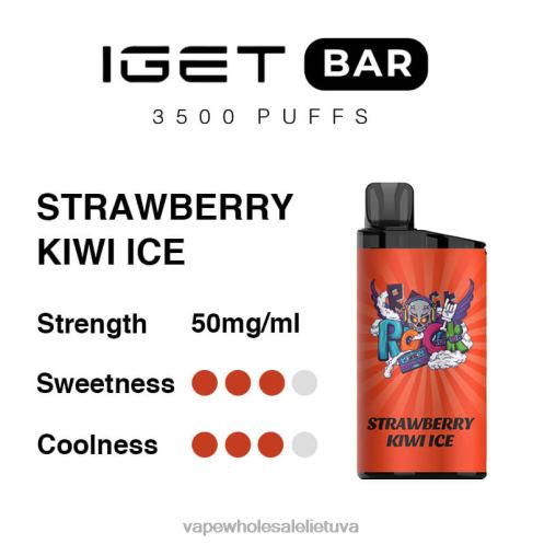 Nikotinove Vape Z8D0T90 | IGET BAR braškių kivių ledukai 3500 5% nikotino