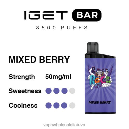 Vape Shop Vilnius Z8D0T94 | IGET BAR mišrios uogos 3500 5% nikotino