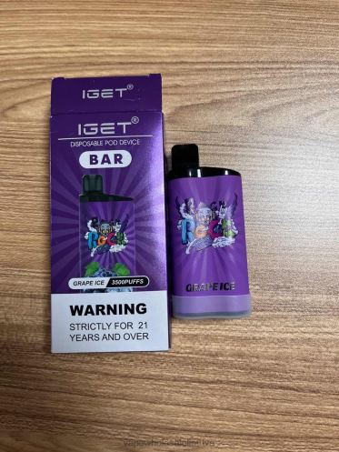 Vienkartiniai Vape Z8D0T88 | IGET BAR vynuogių ledas 3500 5% nikotino