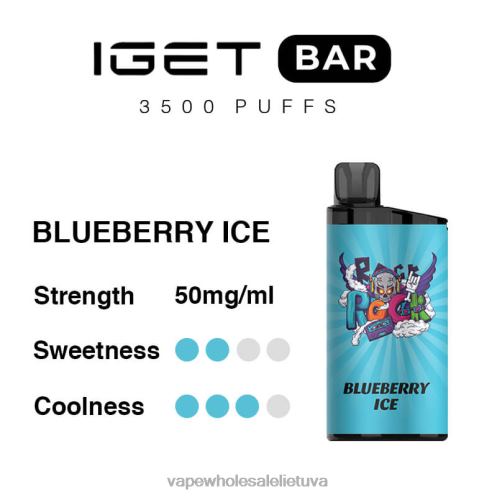 Vienkartiniai Vape Z8D0T98 | IGET BAR mėlynių ledų 3500 5% nikotino