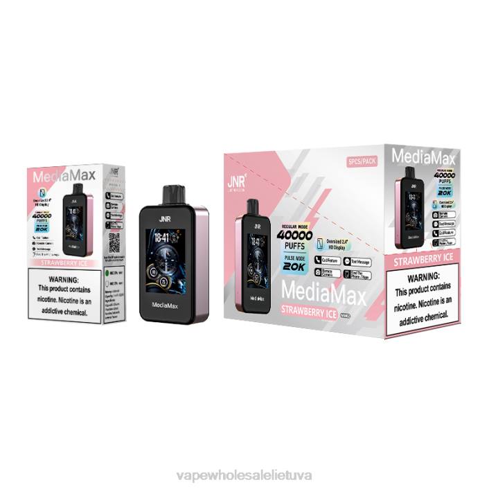 Vape Shop Vilnius PB0617 - JNR MediaMax 40 tūkst braškių ledų