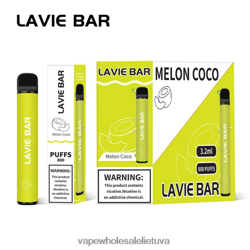 LAVIE BAR 800 išpūtimų PHN2B4315 | Vape Wholesaler meliono kokosas