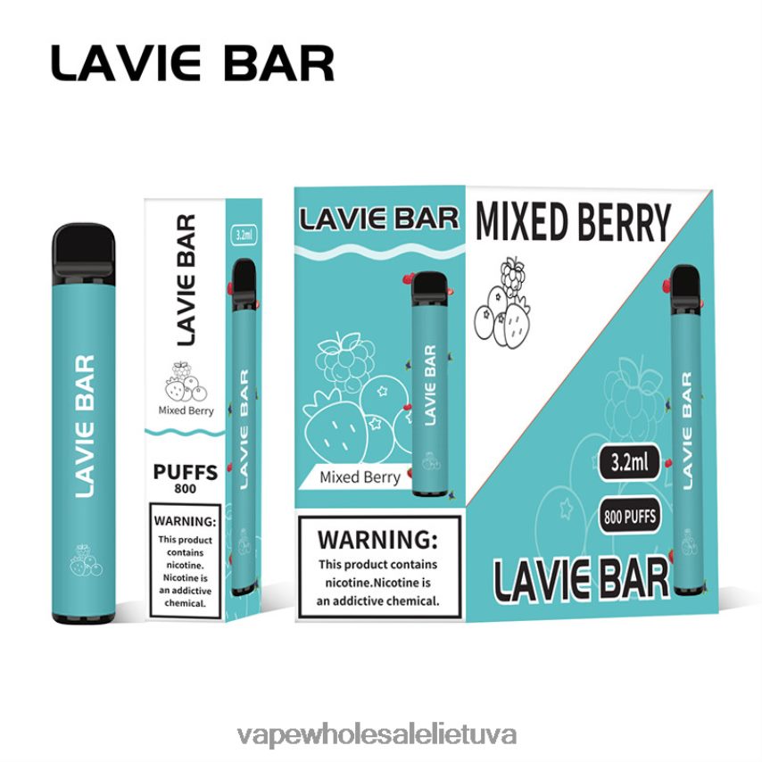 LAVIE BAR 800 išpūtimų PHN2B4316 | Vape Wholesale Lietuva mišrios uogos
