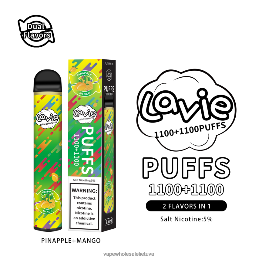 LAVIE BAR Switch 2200 įkvėpimų PHN2B4296 | Vape Be Nikotino ananasas/mangas