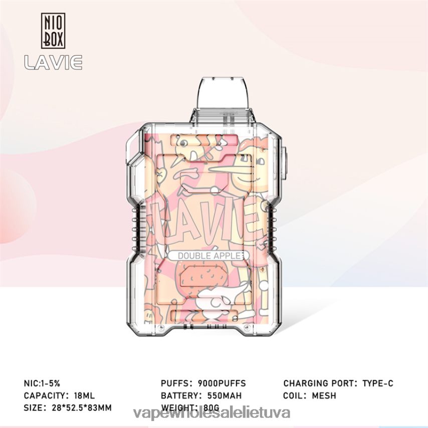 LAVIE NIO BOX 9000 išpūtimų PHN2B4195 | Vape Wholesale Supplier dvigubas obuolys
