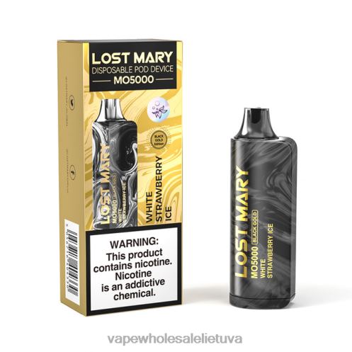E Cigareciu Z8D0T347 | LOST MARY MO5000 baltas braškių ledas juodo aukso 10 ml