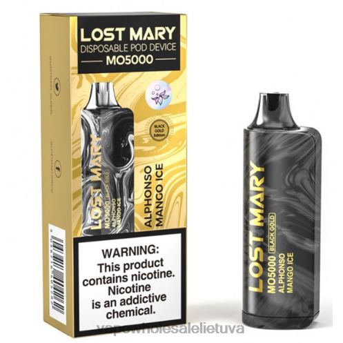 Vape Be Nikotino Z8D0T342 | LOST MARY MO5000 alfonso mango ledas juodo aukso 10 ml