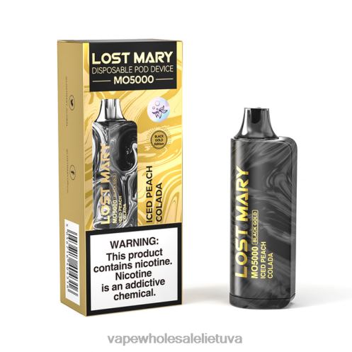 Vape Lietuva Z8D0T345 | LOST MARY MO5000 ledinė persikų kola juodo aukso 10 ml