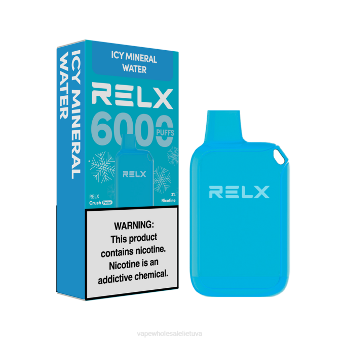 Vape Be Nikotino L40B23 - ledinis mineralinis vanduo RELX Crush Pocket 6000 ledo