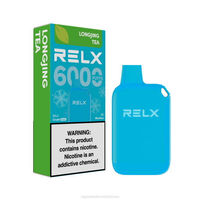 Vape Be Nikotino L40B9 - longjing arbata RELX Crush Pocket 6000 ledo