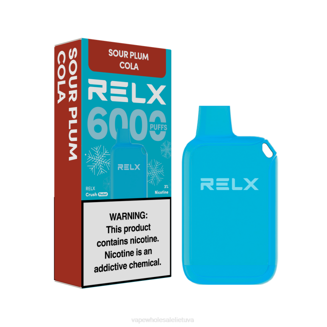 Vape Lietuva L40B19 - rūgščiųjų slyvų kolos RELX Crush Pocket 6000 ledo