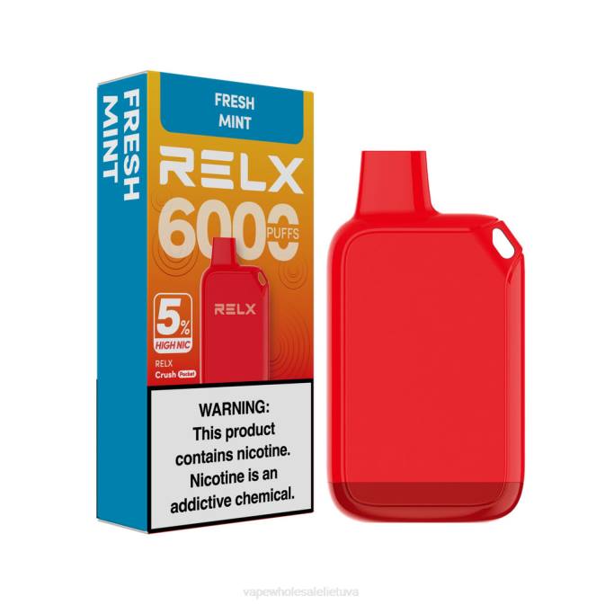 Vape Wholesale Lietuva L40B29 - šviežių mėtų RELX Crush Pocket 6000 5% didelis nic