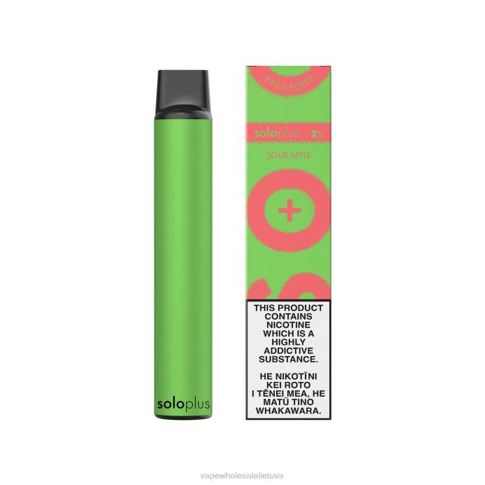 Vape Be Nikotino 8NF430 - Solo Plus vienkartiniai garai rūgštus obuolys