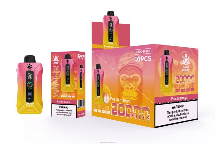 Bang Beach 20 000 išpūtimų išmanusis ekranas 22TF2 - Vape Be Nikotino persikų mango