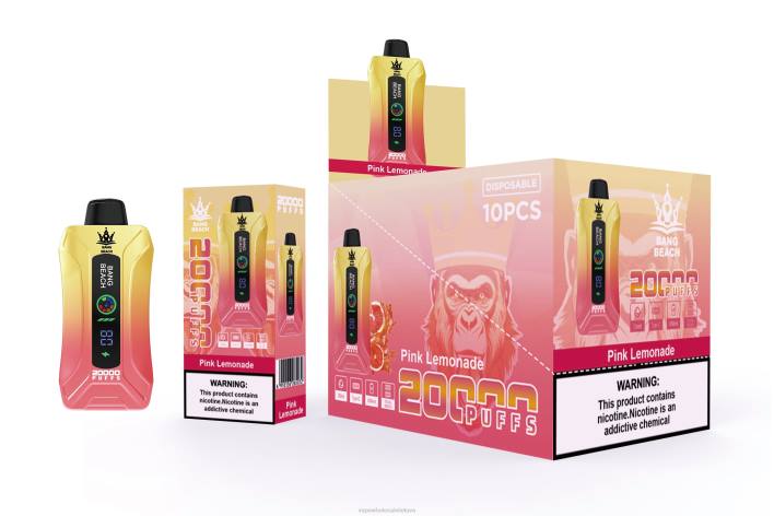 Bang Beach 20 000 išpūtimų išmanusis ekranas 22TF4 - Vape Shop Vilnius rožinis limonadas
