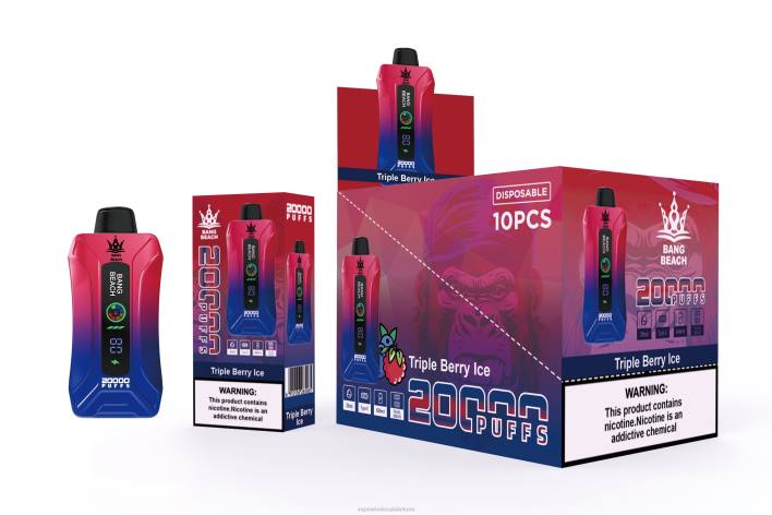 Bang Beach 20 000 išpūtimų išmanusis ekranas 22TF8 - Vape Wholesale Lietuva trigubo uogų ledo