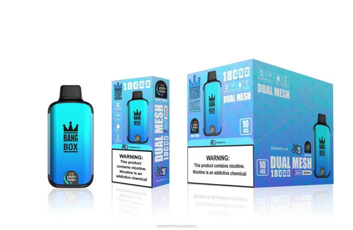 Bang Box 18000 išpūtimų 22TF90 - Vape Be Nikotino mėlynių ledų