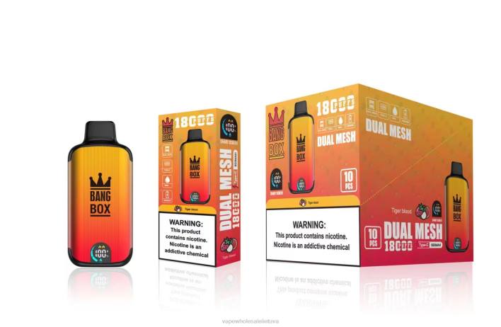 Bang Box 18000 išpūtimų 22TF94 - E Cigareciu Skysciai tigro kraujas