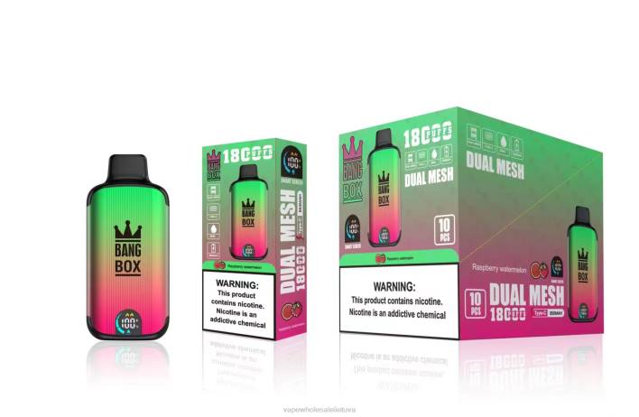 Bang Box 18000 išpūtimų 22TF97 - Vape Be Nikotino avietinis arbūzas