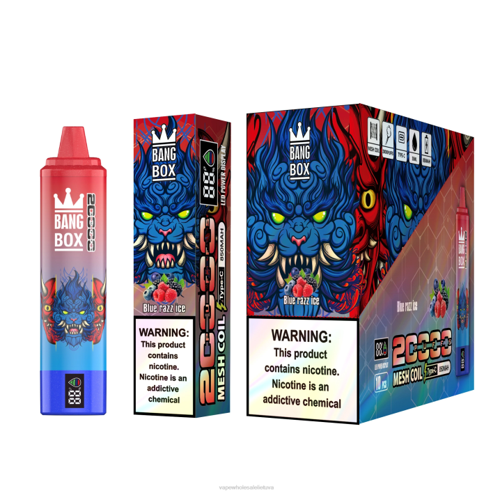 Bang Box 20 000 22TF59 - Vape Wholesale Lietuva mėlynas razz ledas