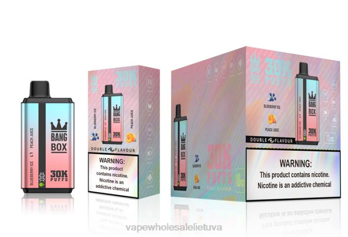 Bang Box 30 000 dvigubų skonių 22TF63 - Vape Shop Kaunas mėlynių ledai ir persikų sultys