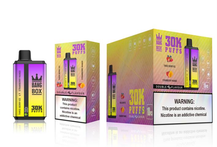 Bang Box 30 000 dvigubų skonių 22TF67 - E Cigareciu trijų uogų ledas ir braškių mangas