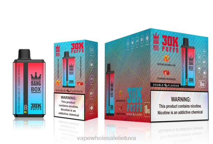 Bang Box 30 000 dvigubų skonių 22TF68 - Vape Wholesale Lietuva arbūzinė guma ir braškinis arbūzas