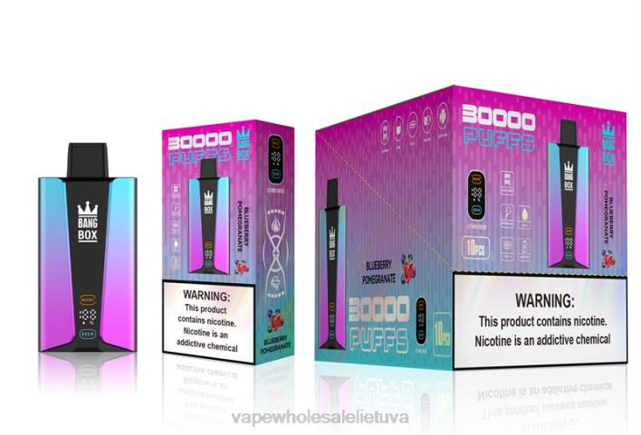 Bang Box 30 000 pūtimų išmanusis ekranas 22TF80 - E Cigareciu Skysciai mėlynių pomgerante