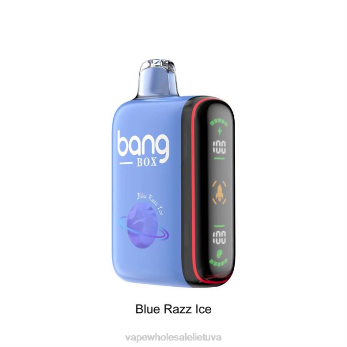 Bang Box 9000-18000 pūtimų išmanusis galios ekranas 22TF26 - Vape Lietuva mėlynas razz ledas