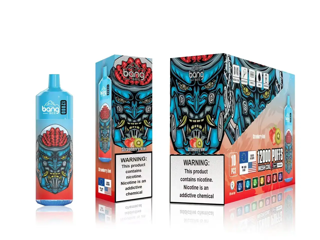 E Cigareciu Skysciai Z8D0T116 | Bang Box braškių kivi 12000 įpūtimų