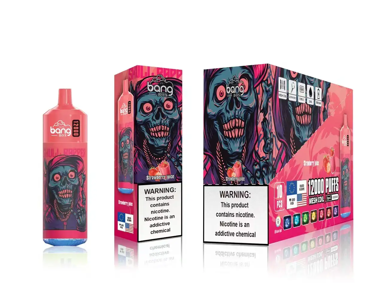 Nikotinove Vape Z8D0T120 | Bang Box braškių sultys 12000 įpūtimų