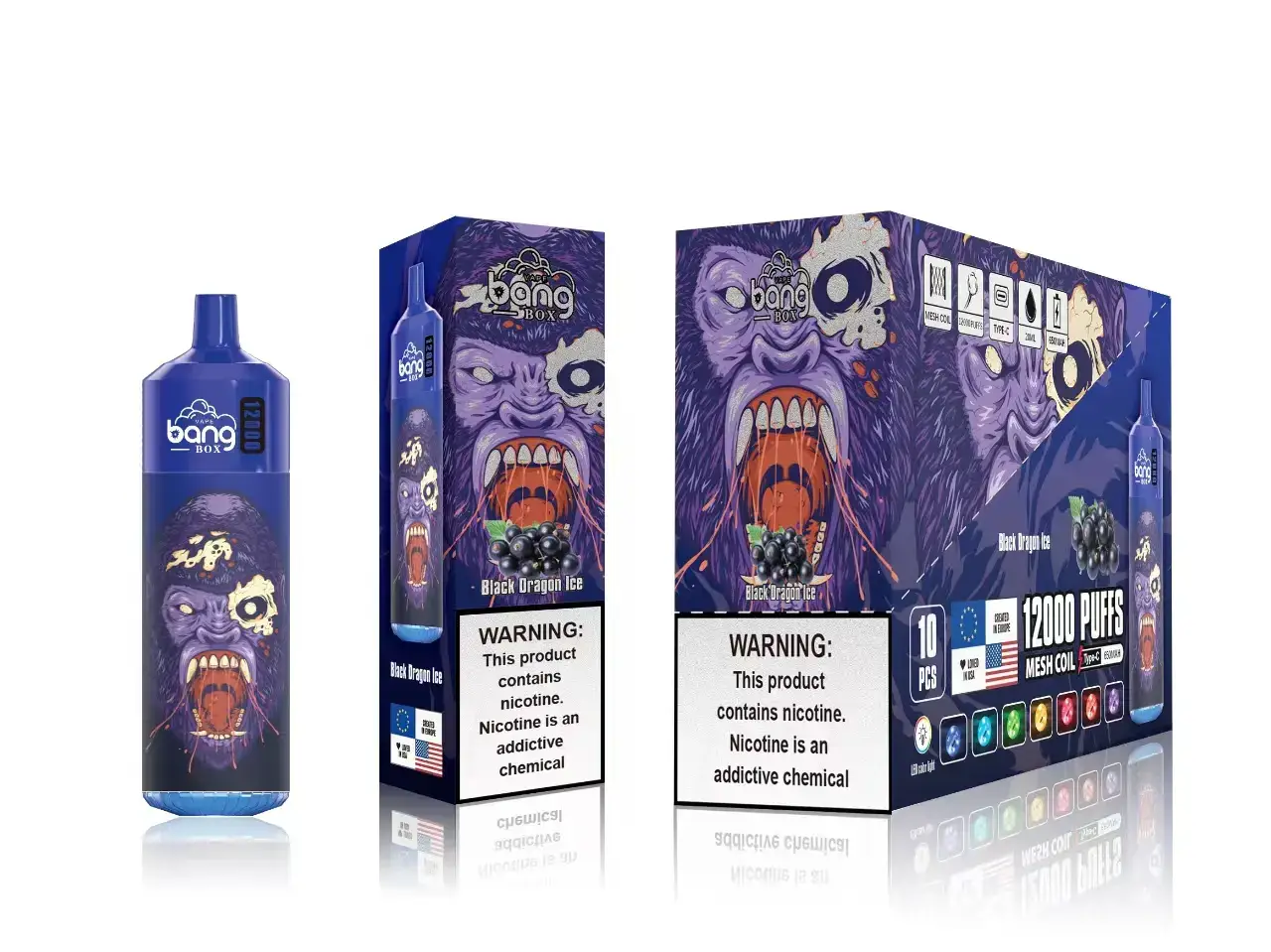Vape Shop Kaunas Z8D0T123 | Bang Box juodojo drakono ledas 12000 įpūtimų