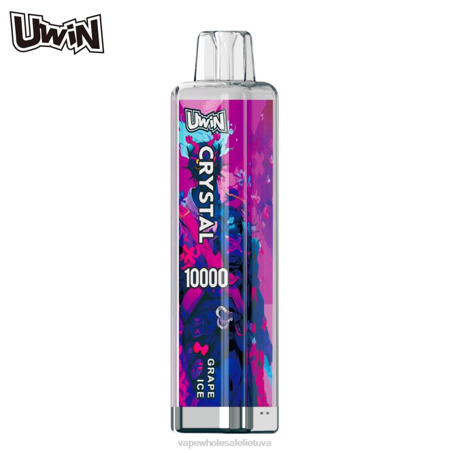 Vape Be Nikotino vynuogių ledas - UWIN CRYSTAL 10000 vienkartinių garų H8T22