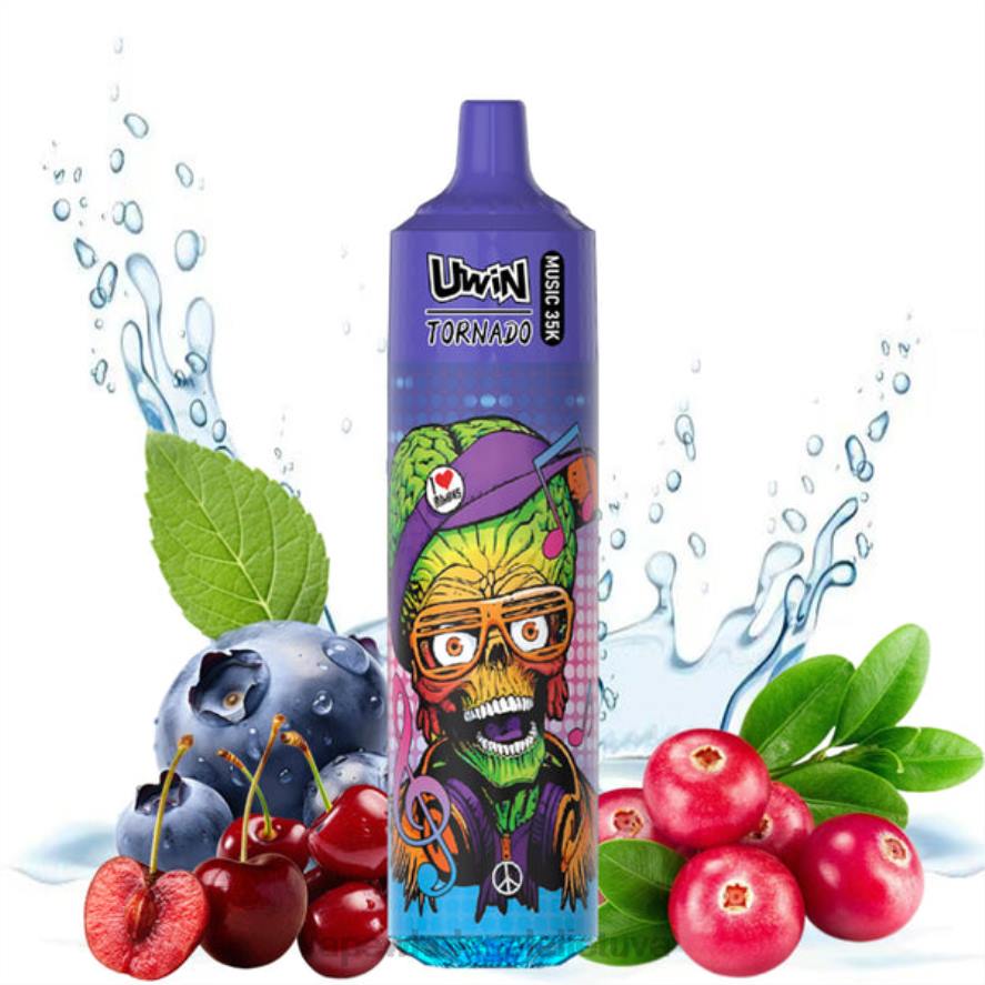 Vape Lietuva mėlynė vyšnia spanguolė - UWIN CRYSTAL 35k vienkartinis vape H8T226