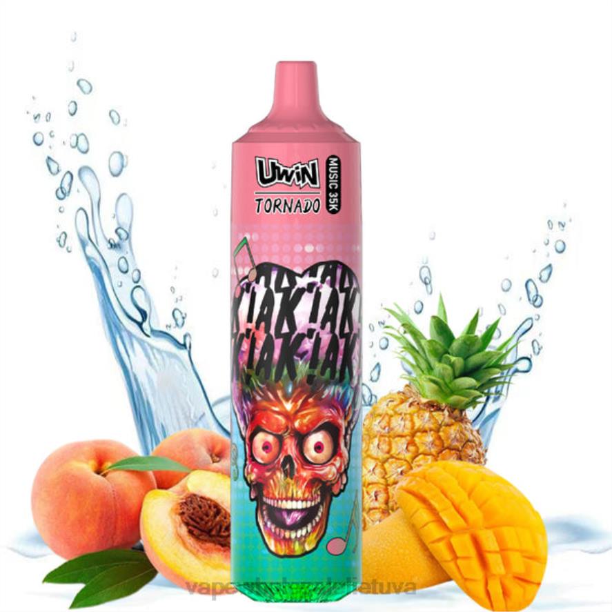 Vape Shop Vilnius persikų mango ananasai - UWIN CRYSTAL 35k vienkartinis vape H8T225