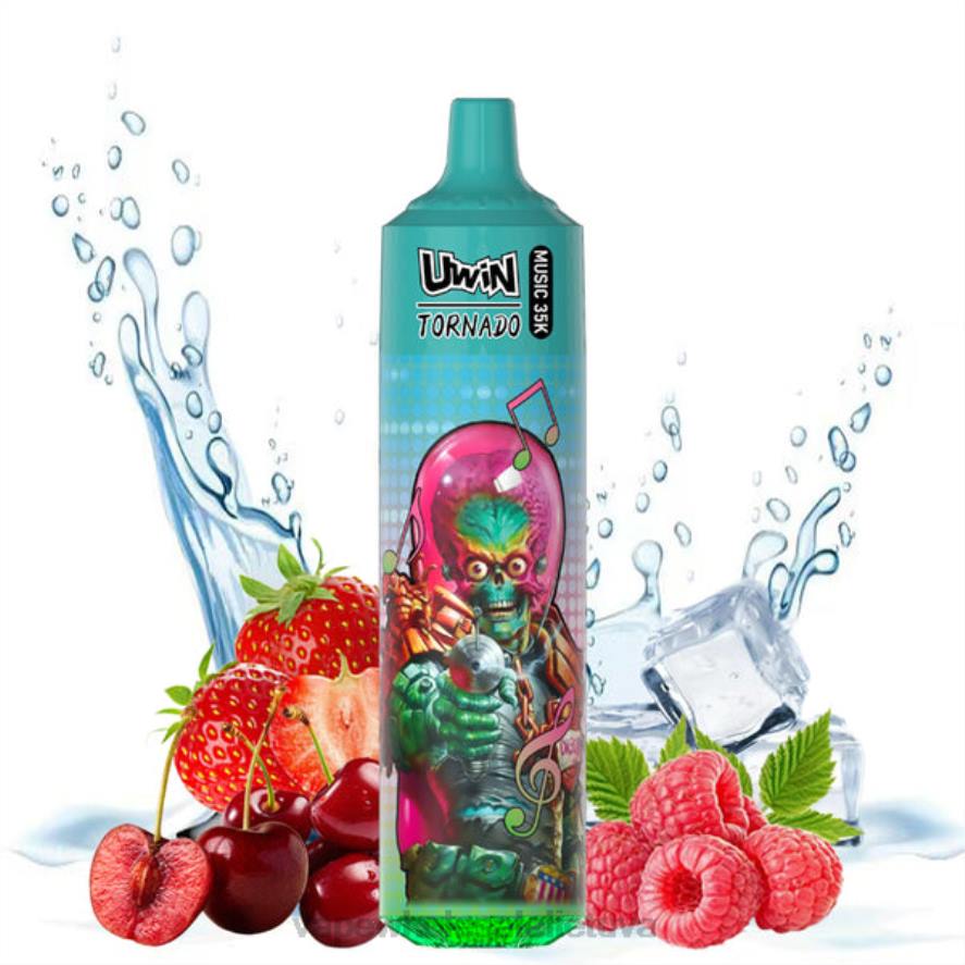 Vape Wholesale Lietuva braškių aviečių vyšnių ledas - UWIN CRYSTAL 35k vienkartinis vape H8T222