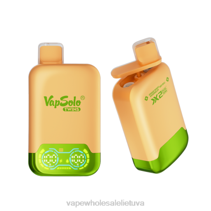 E Cigareciu 0DL8124 Vapsolo TWINS vienkartiniai garai oranžinis mango arbūzas ir raudonasis bulius