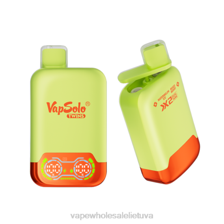 Vape Be Nikotino 0DL8128 Vapsolo TWINS vienkartiniai garai arbūzų ledas ir uogų mišiniai
