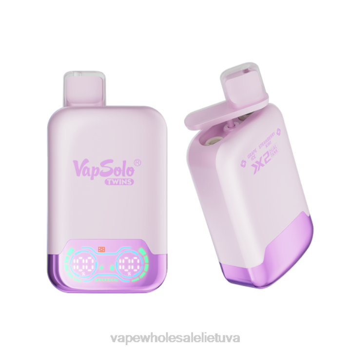Vape Lietuva 0DL8122 Vapsolo TWINS vienkartiniai garai vynuogių ledas ir braškių kiviai
