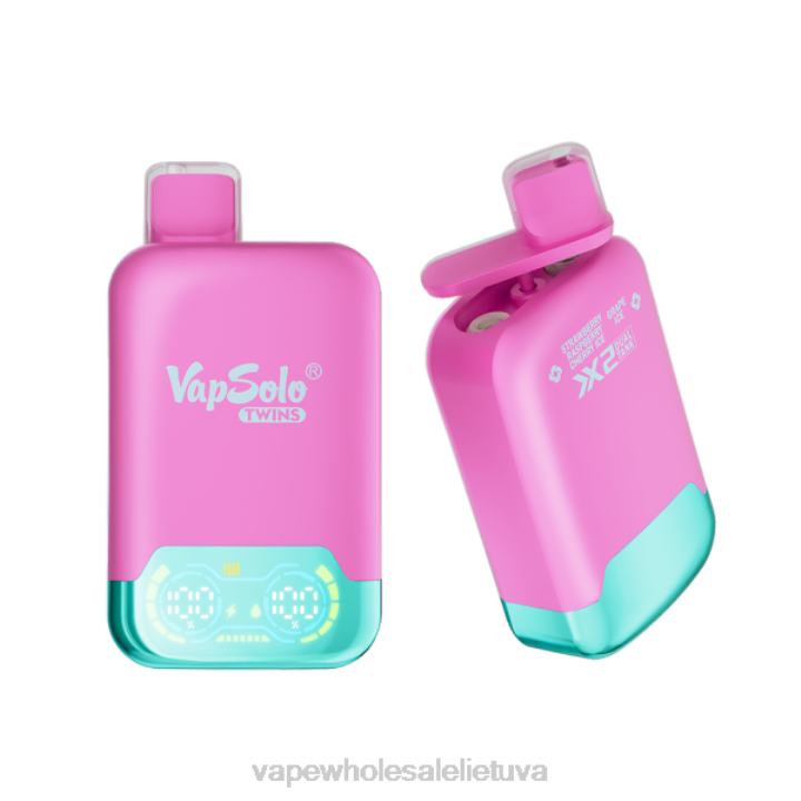 Vape Wholesale Lietuva 0DL8127 Vapsolo TWINS vienkartiniai garai braškių aviečių vyšnių ledas ir vynuogių ledas